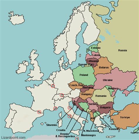 Eastern Europe Map Lizard Point