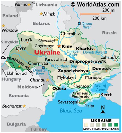 Eastern Europe Map Ukraine