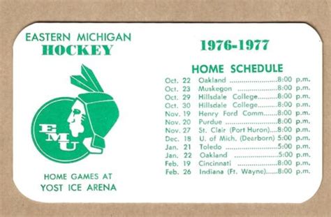 eastern michigan university hockey schedule