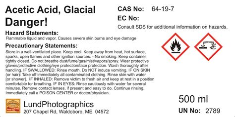 eastman glacial acetic acid sds