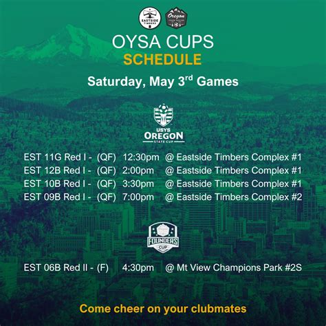 Eastside Timbers Schedule
