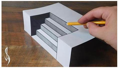 easy 3d drawing draw LADDER step by step for kids and