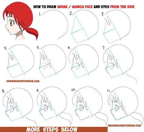 How to Draw an Anime / Manga Face and Eyes from the Side
