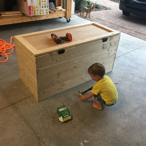 hand made wooden toy box! solid pine.. will go great in the nursery