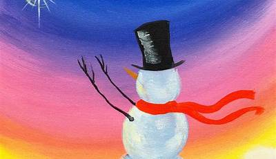 Easy Christmas Paintings For Beginners Snowman