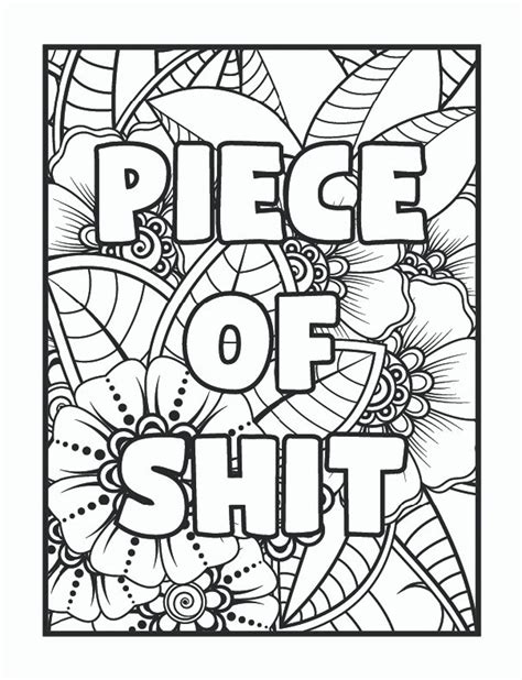 Easy Curse Word Coloring Pages: A Fun Way To Relieve Stress