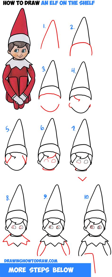 How To Draw Cartoons Christmas Elf