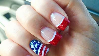Easy Fourth Of July Nails French Tips