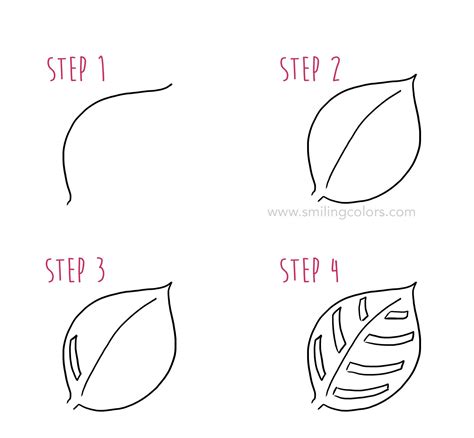 How to Draw a Leaf printable step by step drawing sheet