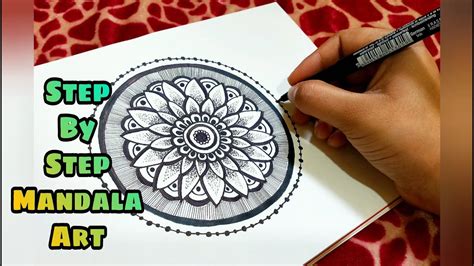 How to draw a MANDALA step by step for BEGINNERS (EASY