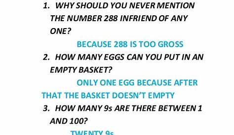 Easy maths riddles with answers