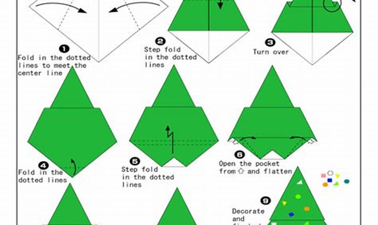 easy origami christmas tree instructions pdf