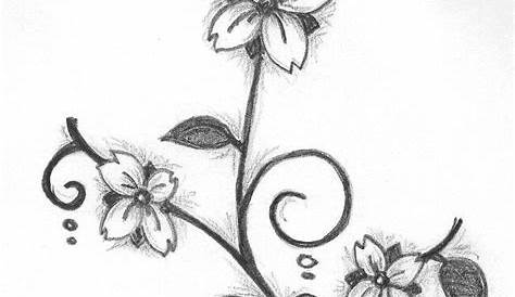 Simple Flower Drawing In Pencil Simple flower