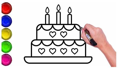 Birthday Cake Line Drawing at GetDrawings | Free download