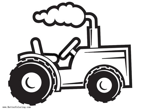 Easy Tractor Coloring Pages For Kids