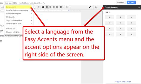Easy Accents Google Docs