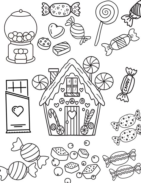 Easy Candy Coloring Pages