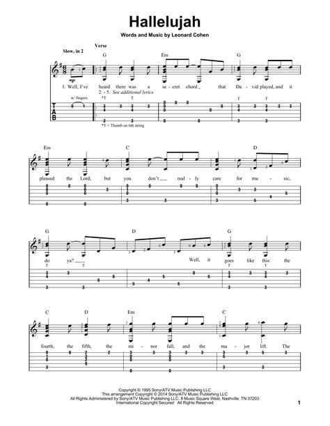 easy chords and play the song hallelujah