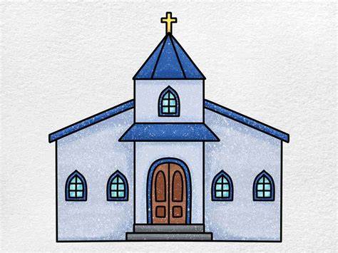 HOW TO DRAW A CHURCH EASY STEP BY STEP YouTube
