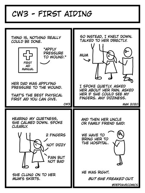 Easy Comic Strip About First Aid