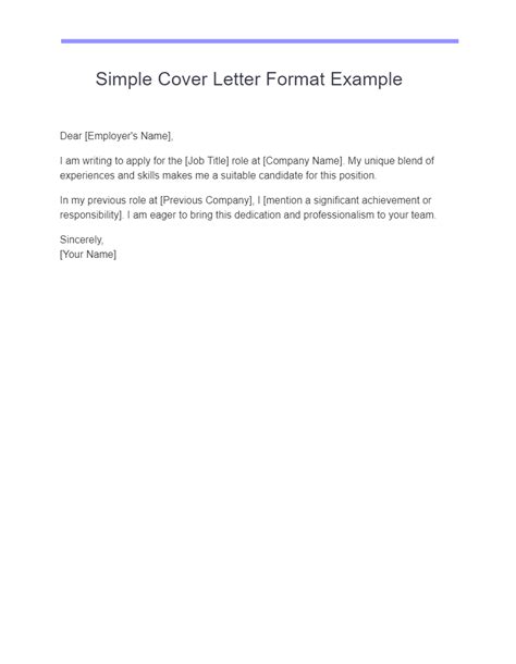 Easy Cover Letter With Examples