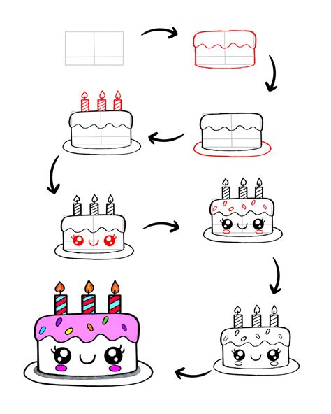 Easy Drawing Cute Cake