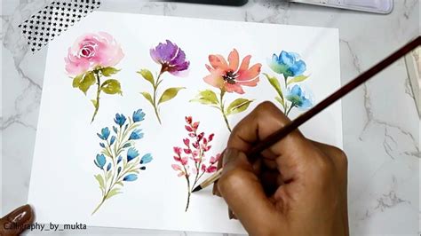 Easy Flower Watercolor Tutorial