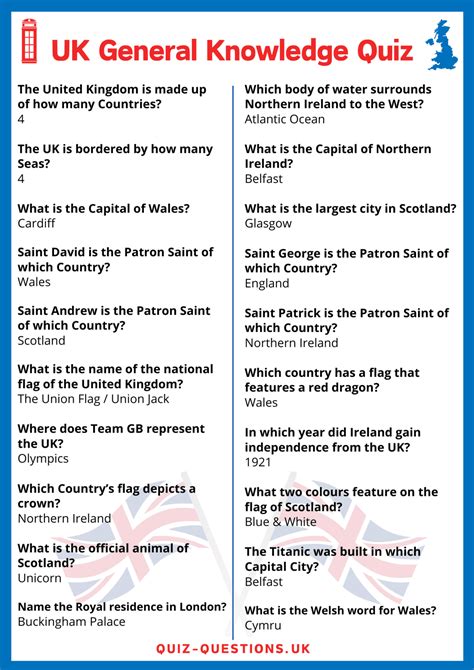 easy general knowledge quiz questions and answers uk