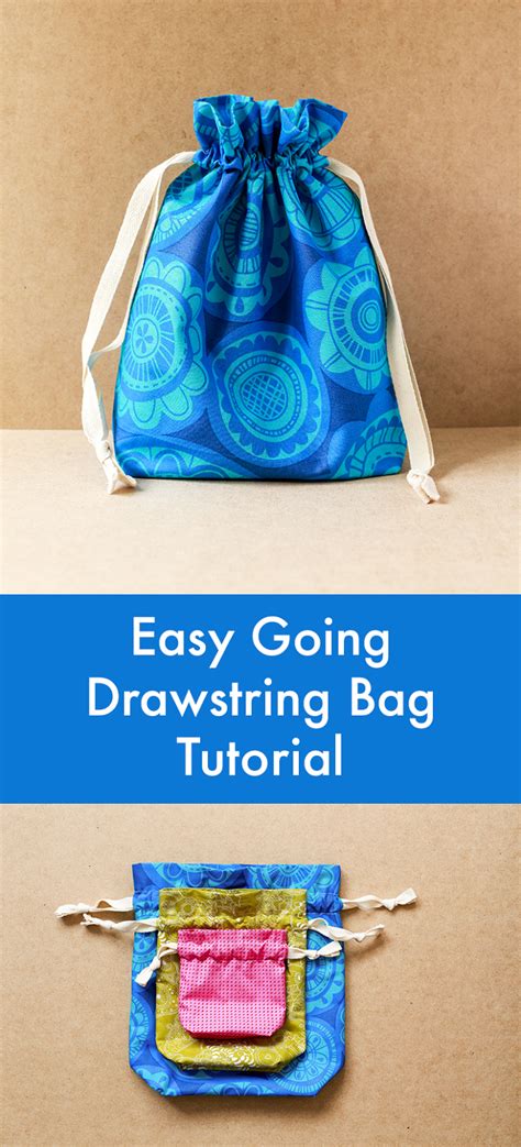 Easy Going Lined Drawstring Bag Tutorial