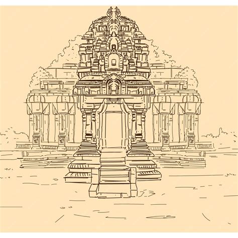 Temple Hampi Drawing by Pratima Abhange