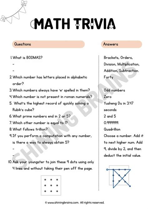 easy math trivia questions and answers pdf