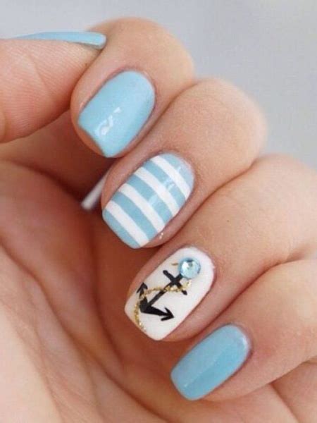 easy nautical nail designs