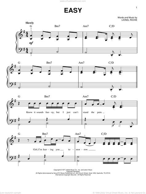 easy on me piano sheet music free
