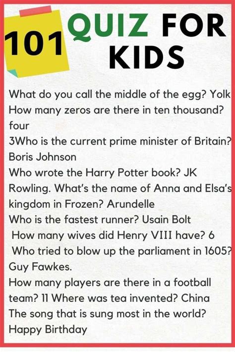 easy quiz questions and answers in english