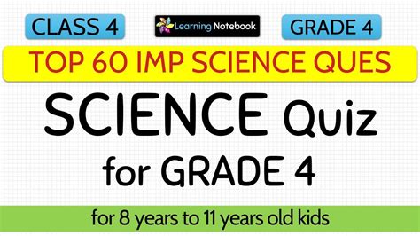 easy science quiz questions for class 4 with answers