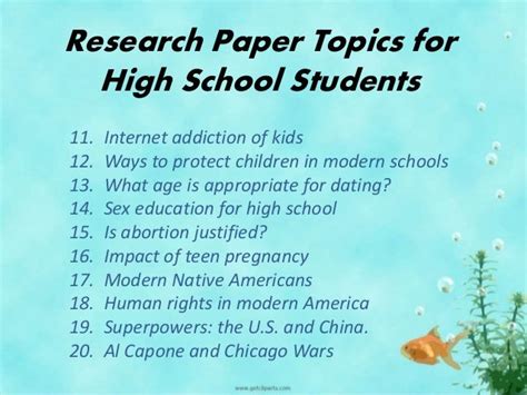 easy science research topics for high school