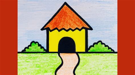How to draw a hut YouTube