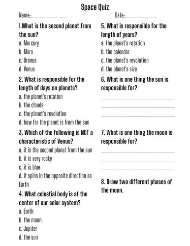 easy space quiz questions and answers pdf