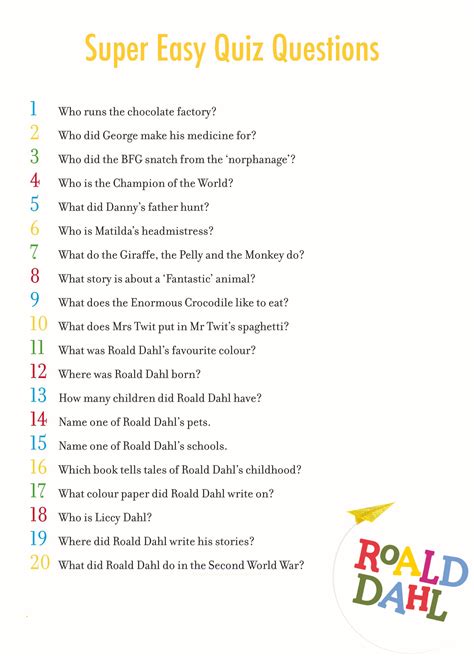 easy test for kids with answers