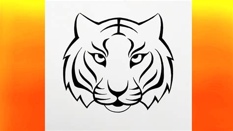 Easy Tiger Face Drawing Step By Step