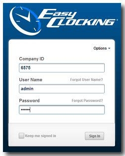 Clock In By PC EasyClocking Help Guide