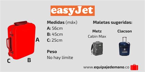 easyjet medidas equipaje de mano