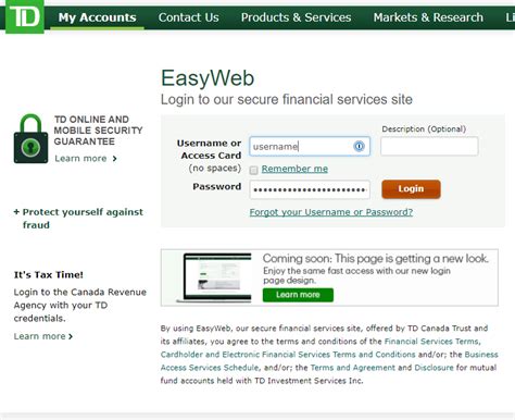 easyweb td canada