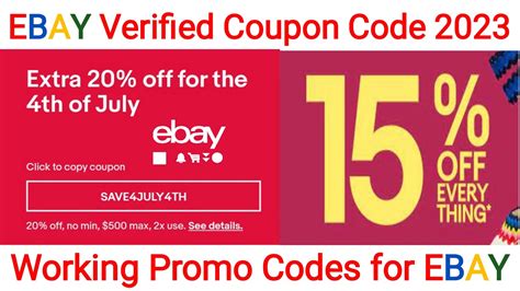ebay coupon codes may 2023