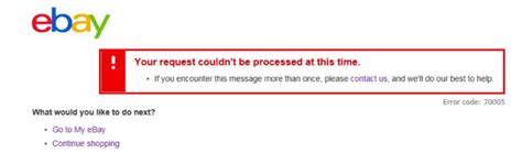 Ebay Error Message
