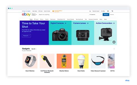 ebay home page or homepage