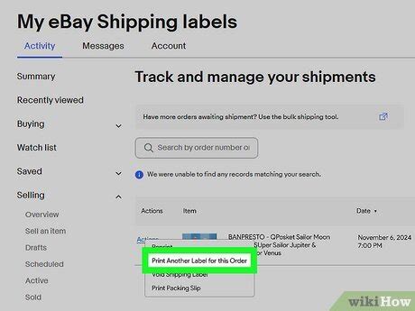 Ebay Label Format