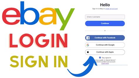 ebay log in page