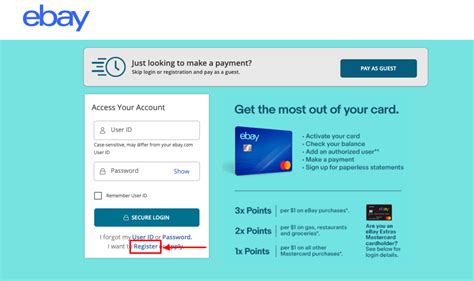 ebay mastercard account