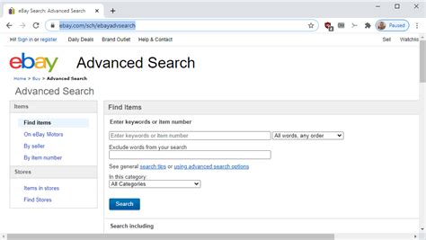 ebay official site search engine